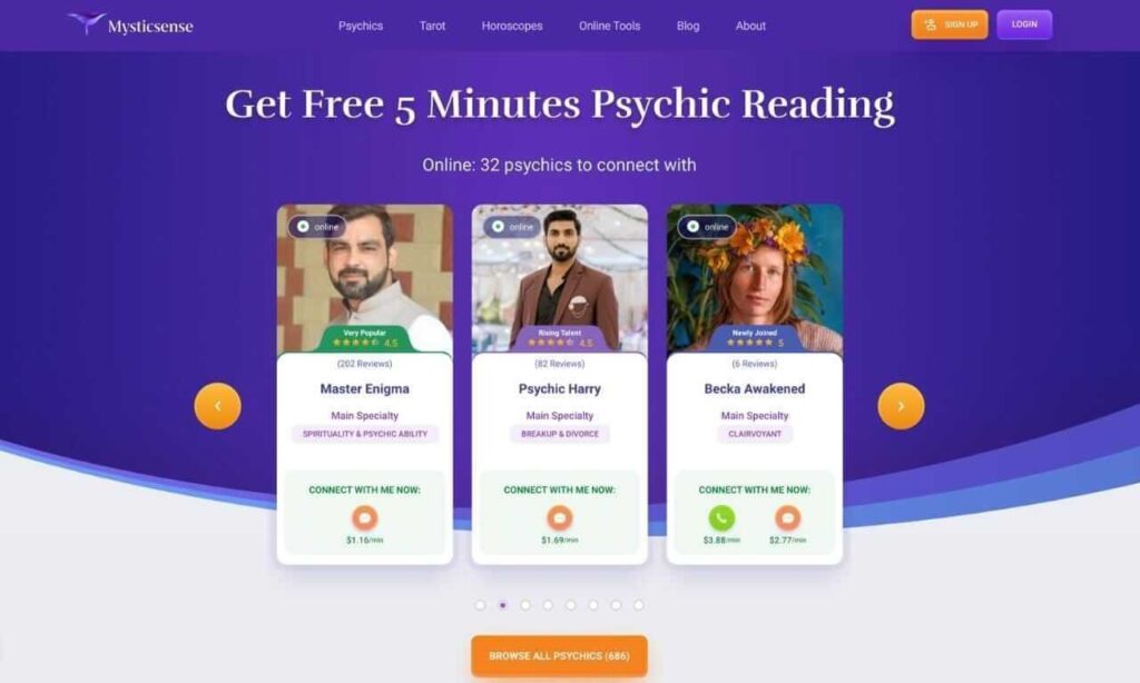 Mysticsense website